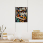 Poster Nature morte de cuisine rustique (Cuisine)