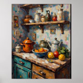 Poster Nature morte de cuisine rustique (Devant)