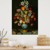 Poster Nature morte de fleurs dans un vase Wan-Li  (Cuisine)