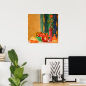 Poster nature morte de roses et de fruits (Bureau à domicile)
