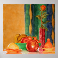 nature morte de roses et de fruits