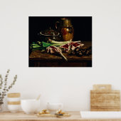 Poster Nature morte de Van Gogh avec viande, légumes, pot (Cuisine)