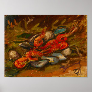 Poster Nature morte de Van Gogh Crevettes et autres moule