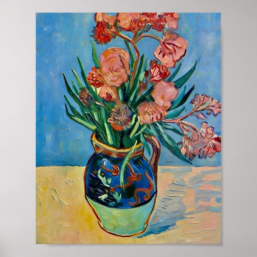 Poster Nature morte de Van Gogh Vase avec Oleanders (Devant)