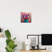 Poster Nature morte élégante d'un beau bouquet floral (Bureau à domicile)