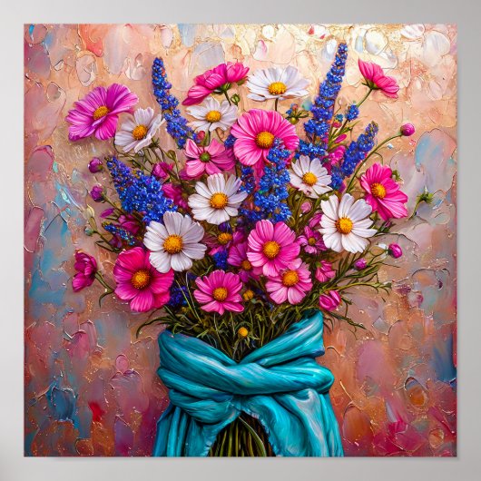Poster Nature morte élégante d'un beau bouquet floral (Devant)