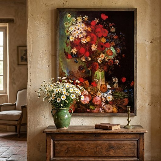 Poster Nature morte Fleurs dans un vase de Vincent van Go
