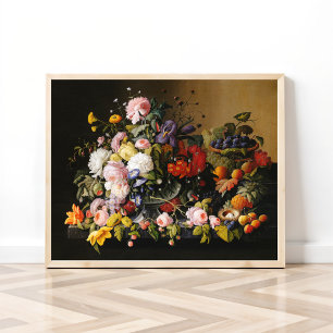 Poster Nature morte Fleurs et Fruits par Severin Roesen