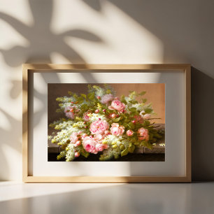 Poster Nature morte florale, Raoul M. De Longpré 