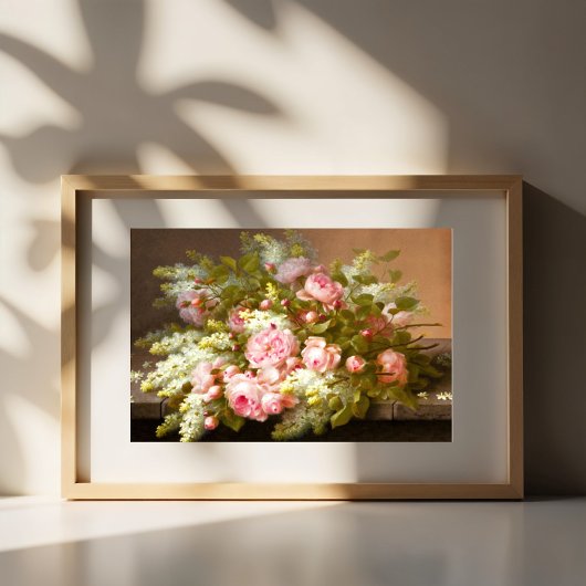 Poster Nature morte florale, Raoul M. De Longpré 