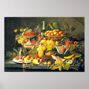 Poster Nature morte : Fruit 1855 par Severin Roesen -