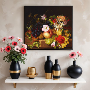 Poster Nature morte Fruits et fleurs par Adelheid Dietric