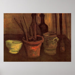 Poster Nature morte Pinceaux dans un pot par Vincent van 