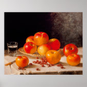 Poster Nature morte, pommes et châtaignes (Devant)