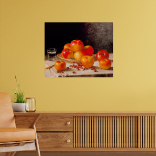 Poster Nature morte, pommes et châtaignes