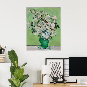 Poster Nature morte Roses dans un vase par Vincent van Go