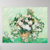 Poster Nature morte Roses dans un vase par Vincent van Go (Devant)