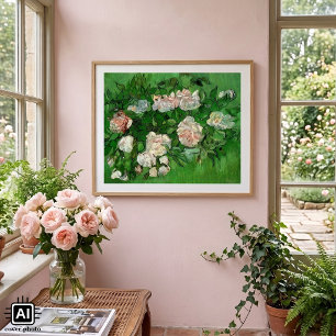 Poster Nature morte : Roses roses par Vincent van Gogh