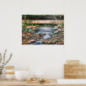 Poster Nature Paysage Forêt verte avec Brook (Cuisine)