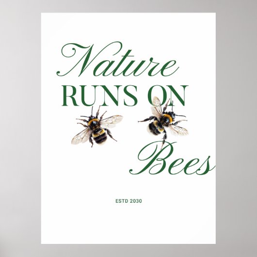 Poster Nature Runs On Bees for Thank-you gifts (Devant)