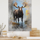 Poster *~* Nature Stream AP49 MOOSE Artsy Forest Parties  (Cuisine)