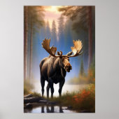 Poster *~* Nature STREAM AP49 MOOSE Forest (Devant)