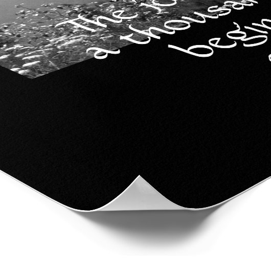 Poster nature zen citer le voyage noir et blanc (Coin)