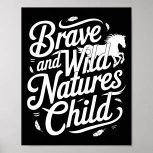 Poster Natures Braves Et Sauvages Enfants Équestres &