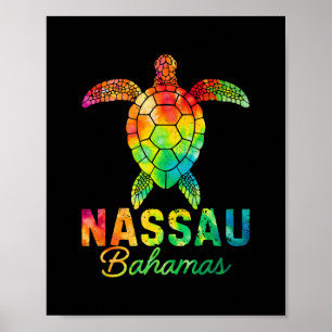 Poster Nau Hamas Tie Dye Tortue de mer Hamas Vacances à l