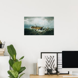 Poster Naufrage au large de Nantucket dans une tempête - 