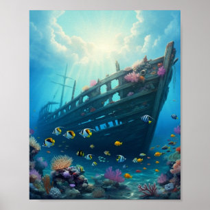 Poster Naufrage caché sur un récif