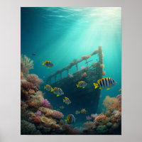 naufrage et poissons colorés