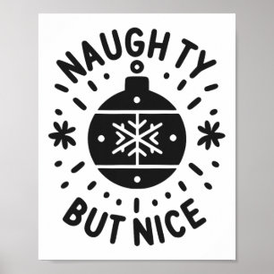 Poster Naughty But Nice Funny Humour de Noël 1