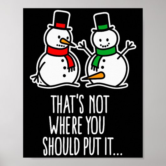 Poster Naughty Christmas Saying Dirty Snowman Cartoon Ugl (Devant)