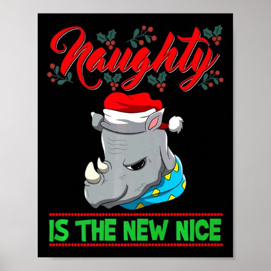 Poster Naughty Is The New Nice Christmas Santa Xmas Premi (Devant)