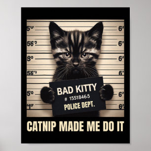 Poster Naughty Kitty Prison Photo Catnip M'a fait faire C