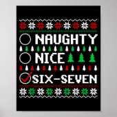 Poster Naughty Nice 6-7 Funny Brainrot Meme Ugly Xmas Six (Devant)