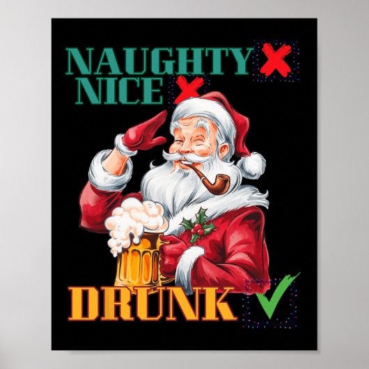 Poster Naughty Nice Drunk (Devant)