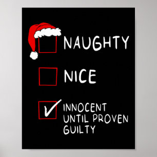 Poster Naughty Nice Innocent Jusqu'À La Coupable Noël Hom