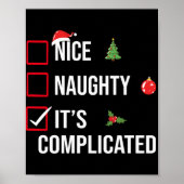 Poster Naughty Nice Its Complicated Funny Christmas T Shi (Devant)