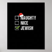 Poster Naughty Nice Jewish Santa Christmas (Devant)