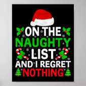Poster Naughty Nice List And I Regret Nothing Funny Chris (Devant)