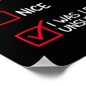 Poster Naughty Nice List Was Left Unsupervised Christmas  (Coin)