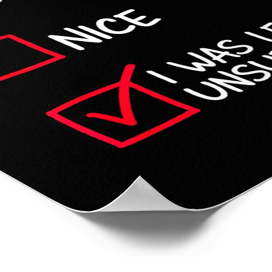 Poster Naughty Nice List Was Left Unsupervised Christmas  (Coin)