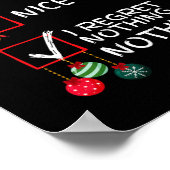 Poster Naughty Nice Liste Je Regrette Rien Noël Hommes Fe (Coin)