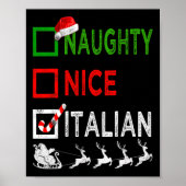Poster Naughty Nice Pyjamas de Noël italien Funny Père No (Devant)