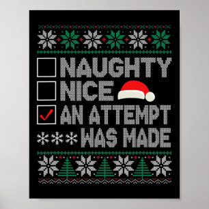 Poster Naughty Nice Une Tentative A Été Faite Mal Noël