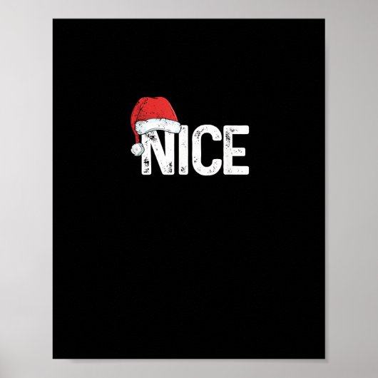 Poster Naughty Or Nice Matching Christmas Funny Design (Devant)