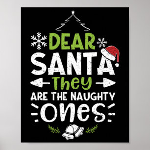 Poster Naughty Ou Nice Cher Père Noël Ils Sont Naughty -