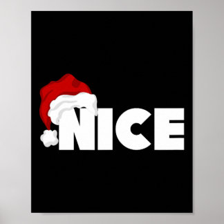 Poster Naughty Ou Nice Correspondant Noël Drôle Père Noël